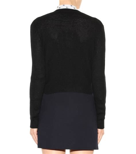 miu miu embellished cardigan|miumiu cashmere sweater.